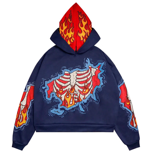 Polera Hombre Yansus Estampado Esqueleto Fuego