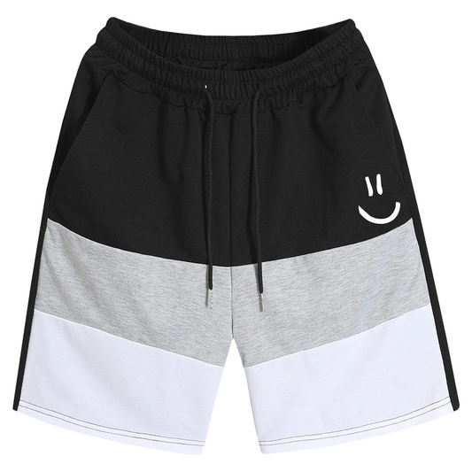 Short Hombre Yansus Algodon Tricolor Blanco Negro Gris