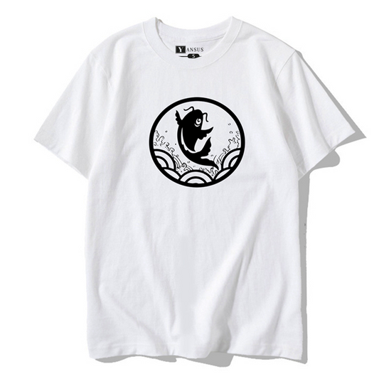 Polo Hombre Yansus Blanco Estampado Pez