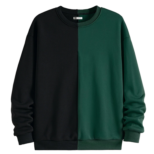 Polera Hombre Yansus Bicolor Vertical Verde Militar Negro