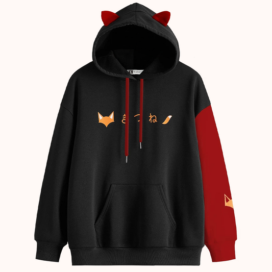 Polera Hombre Yansus Bicolor orejas de zorro Kawaii