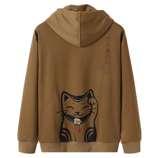 Polera Hombre Yansus Marron Estampado Gatito