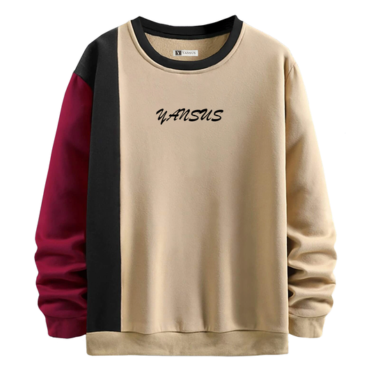 Polera Hombre Yansus Tricolor Beige Negro Vino