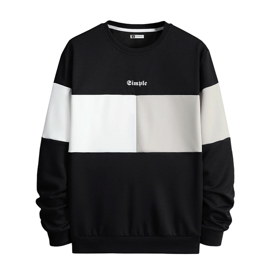 Polera Yansus Tricolor Negro Crema Blanco Simple