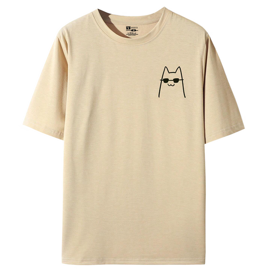 Polo Hombre Yansus Estampado Gatito Con Lentes