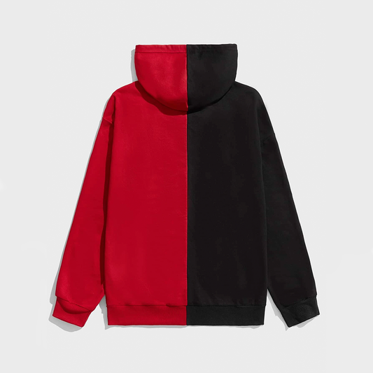 Polera Hombre Yansus Bicolor Rojo Negro Estampado