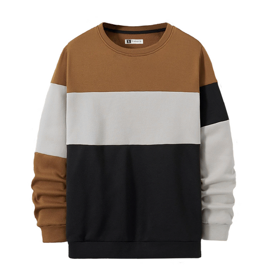 Polera Hombre Yansus Camello Tricolor Horizontal Hombre
