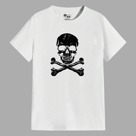 Polo Hombre Yansus Blanco Estampado Calabera