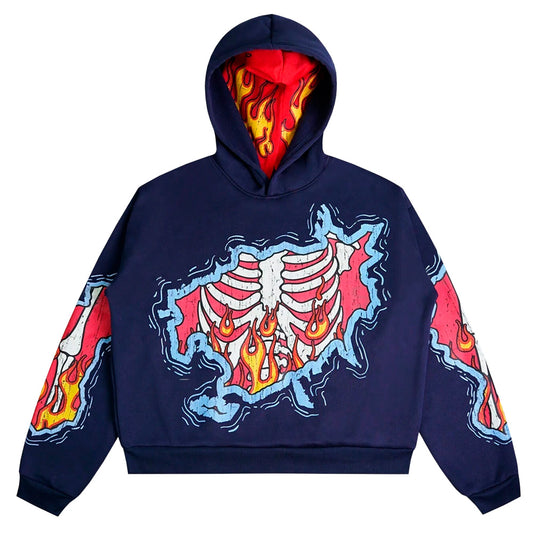 Polera Hombre Yansus Estampado Esqueleto Fuego