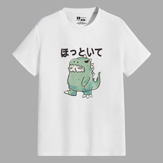 Polo Hombre Yansus Blanco Estampado Dinojapones