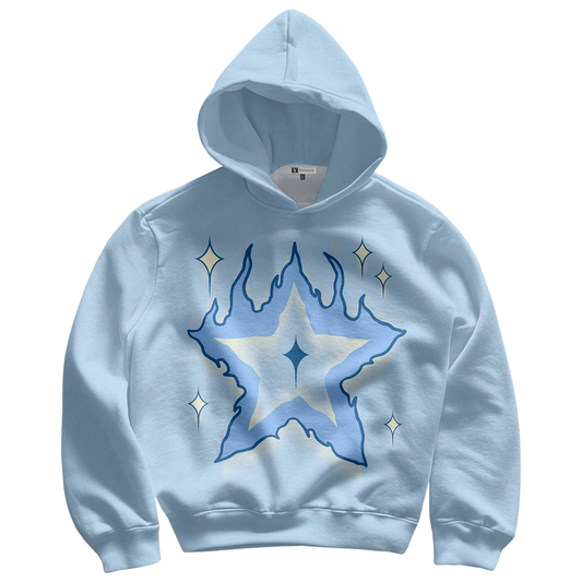 Polera Hombre Yansus Celeste Estampado Estrella
