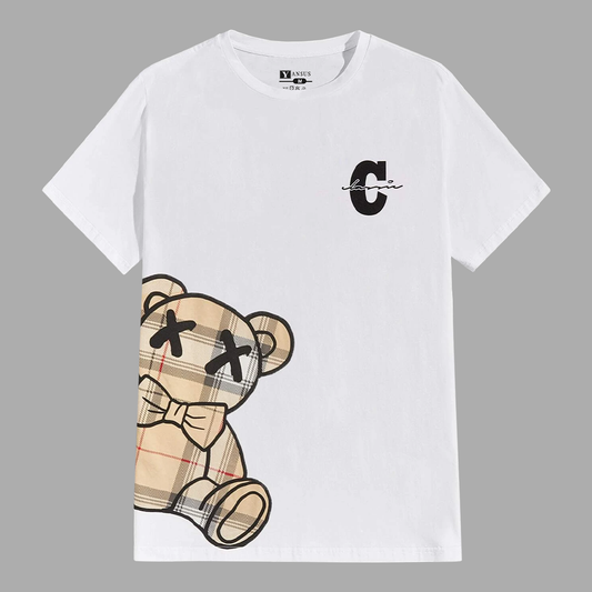 Polo Hombre Yansus Negro Blanco Estampado Oso C