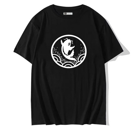 Polo Hombre Yansus Blanco Estampado Pez