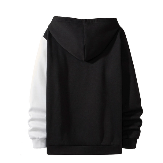 Polera Hombre Yansus Bicolor Negro Blanco Estampado Rosa