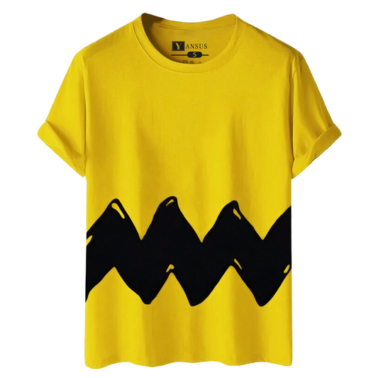Polo Hombre Yansus Amarillo Estampado zig zag