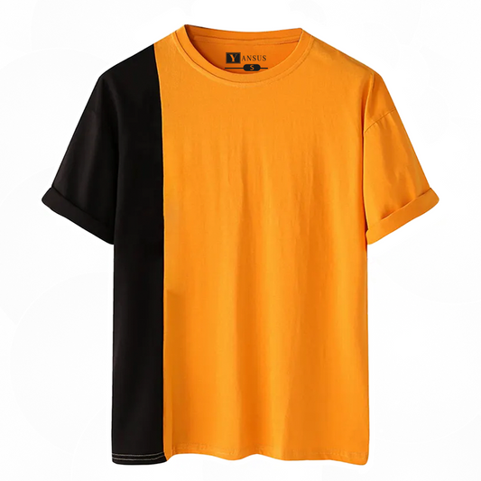 Polo Hombre Yansus Bicolor Naranja Negro