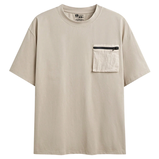Polo Hombre Yansus Crema Con Bolsillo