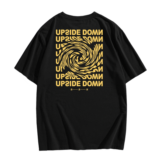Polo Hombre Yansus Negro Estampado Upside Domn